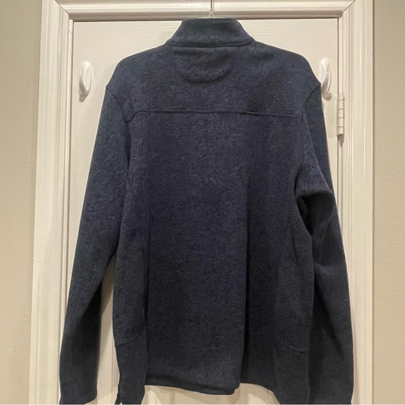 Woolrich Mens XL Fleece Pullover Half Quarter Zip Sweater Jacket Blue Sweatshirt - Picture 2 of 7
